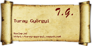 Turay Györgyi névjegykártya