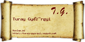 Turay Györgyi névjegykártya